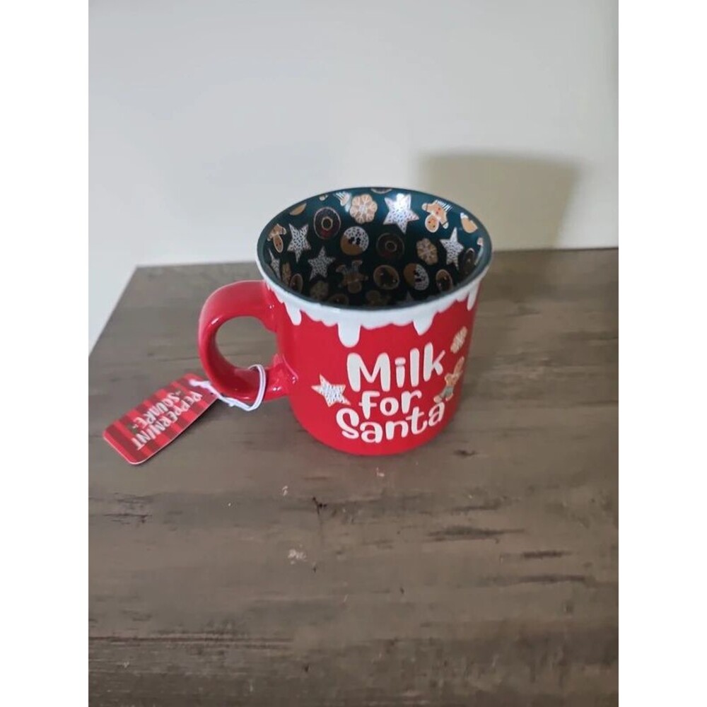 Milk for Santa Christmas Mug Red Green Holiday Cup